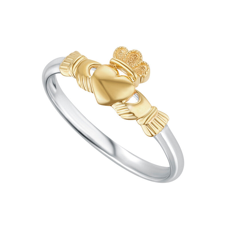 10ct Gold and Sterling Silver Claddagh Ring