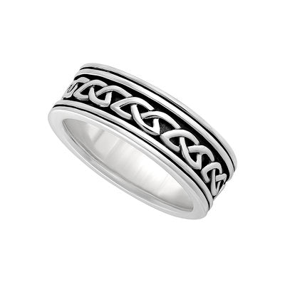 Men's Sterling Silver Oxidised Celtic Knot Ring