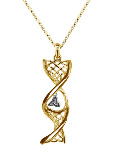 14ct Gold Celtic DNA Pendant with Trinity Knot
