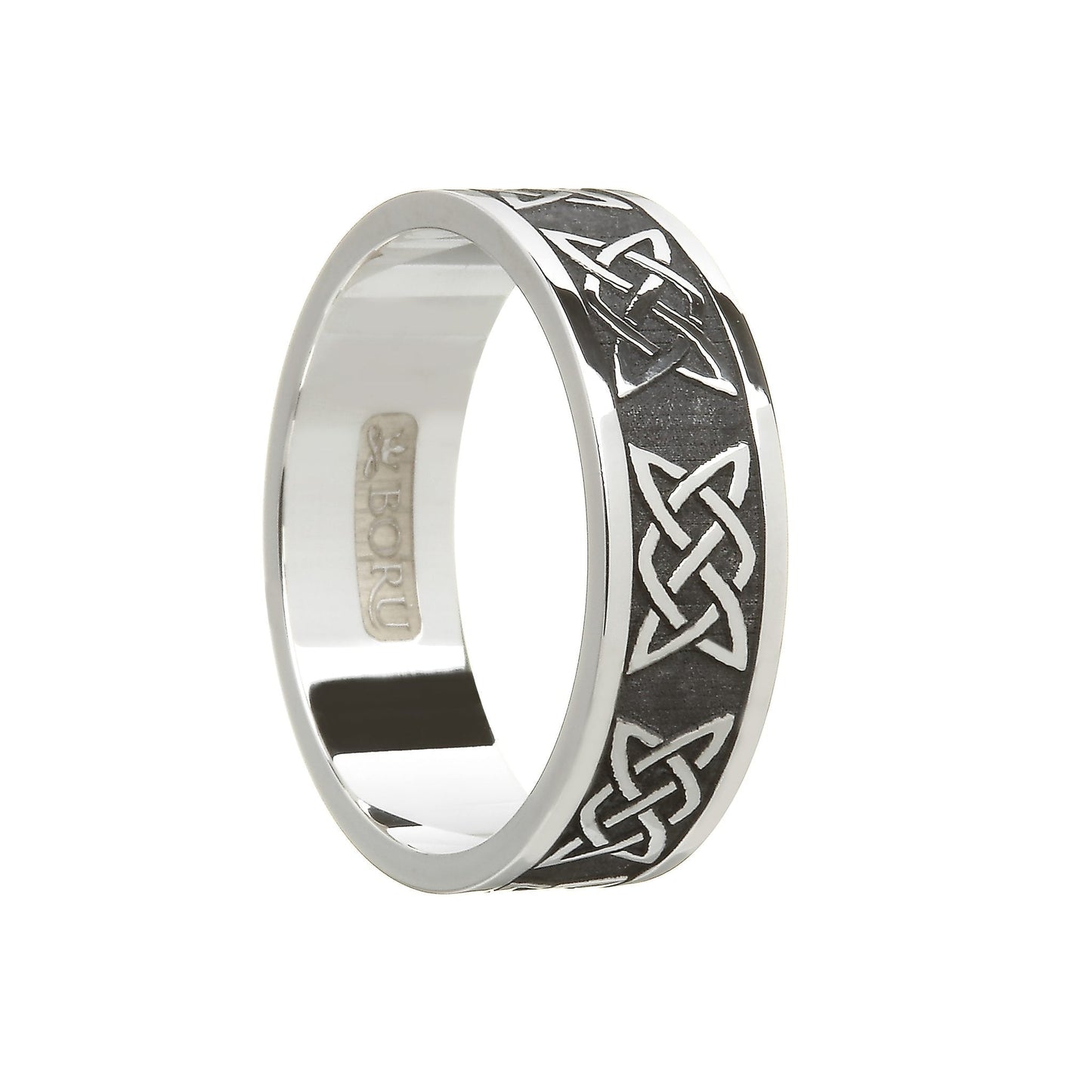 Sterling Silver (Oxidised Finish) Men's Lovers Knot Wedding Ring