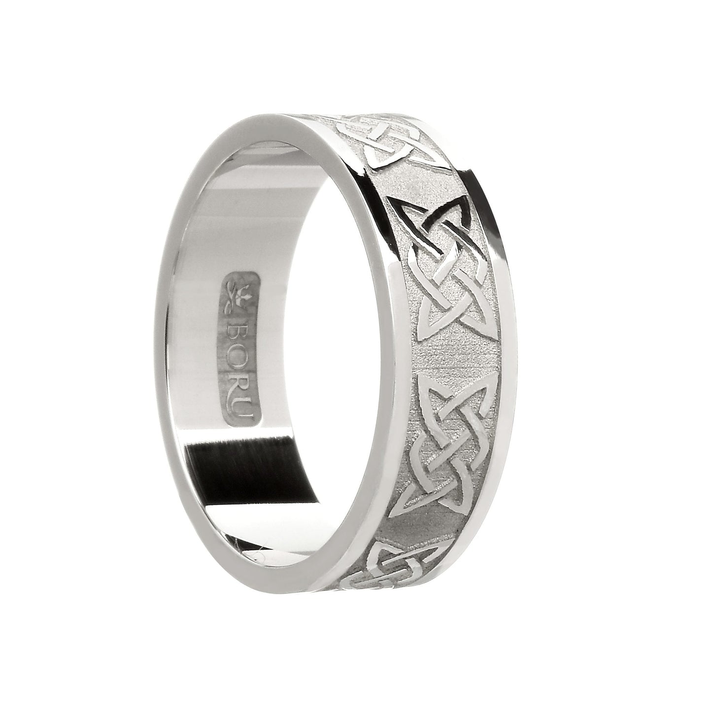 Sterling Silver (Florentine Finish) Men's Lovers Knot Wedding Ring