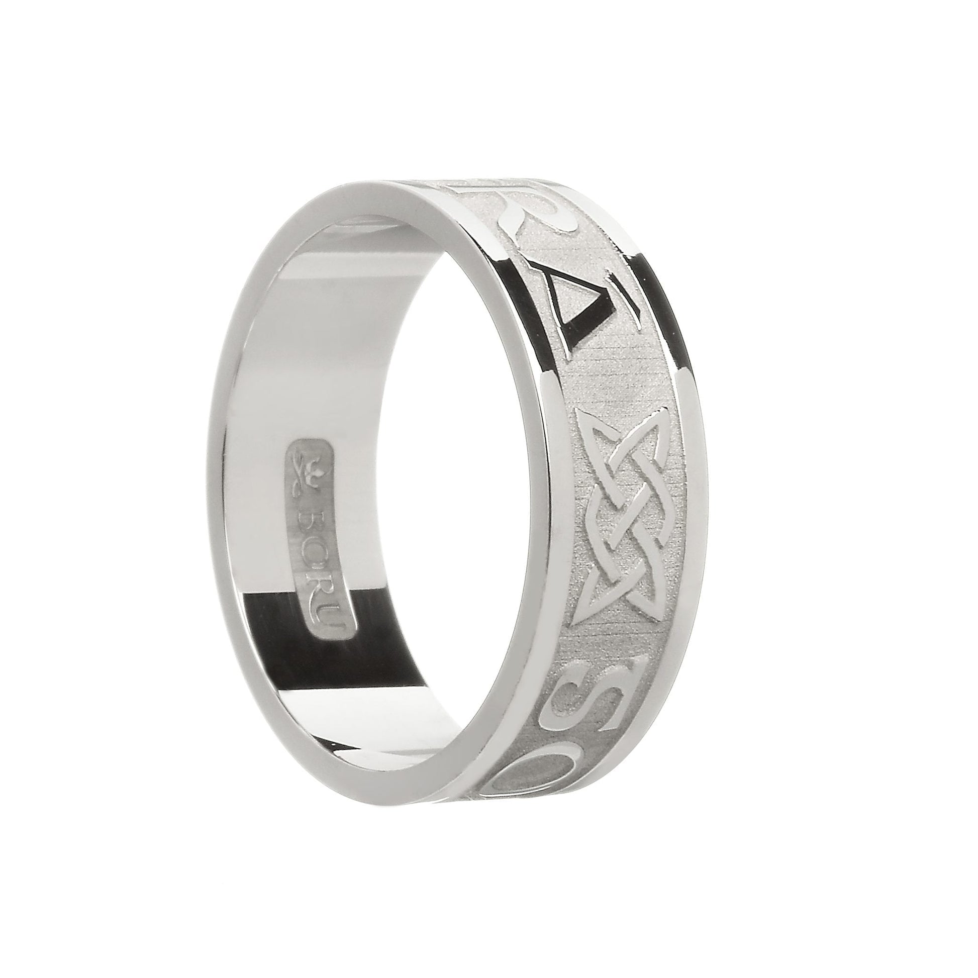 White Gold Men's Gra Go Deo - Love Forever Wedding Ring