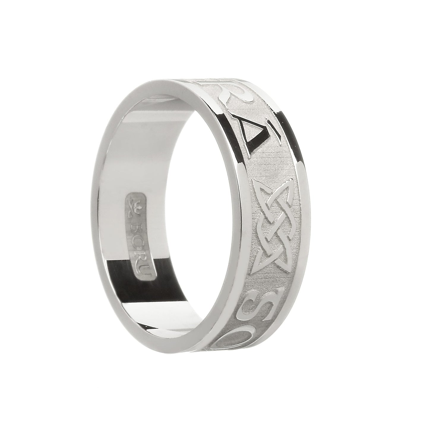 Sterling Silver (florentine finish) Men's Gra Go Deo - Love Forever Wedding Ring