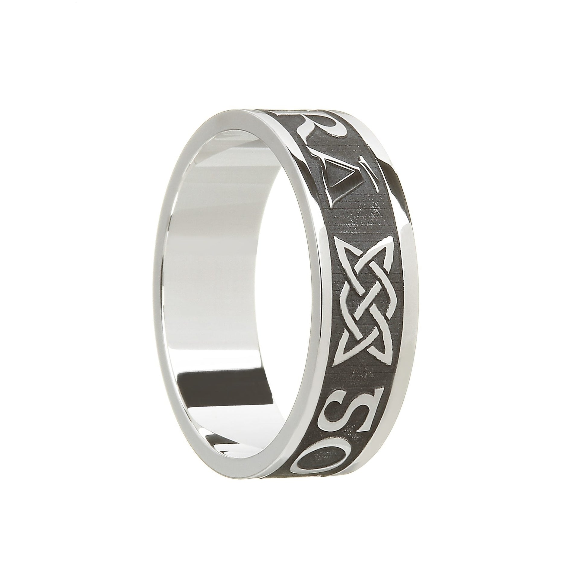 Sterling Silver (oxidised finish) Men's Gra Go Deo - Love Forever Wedding Ring