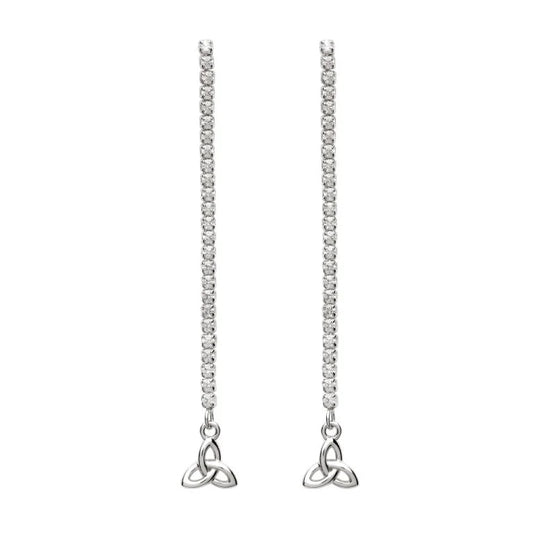 Sterling Silver Trinity Knot Dangle Drop Earrings