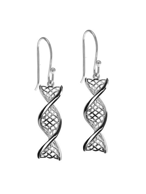 Sterling Silver Celtic DNA Drop Earrings