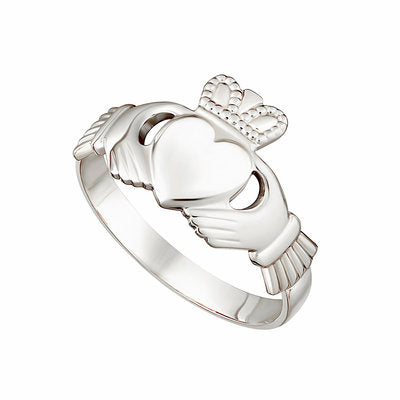 Ladies 14ct White Gold Claddagh Ring