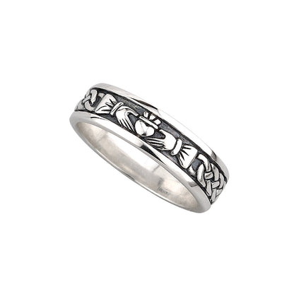 Ladies Sterling Silver Oxidised Claddagh Ring