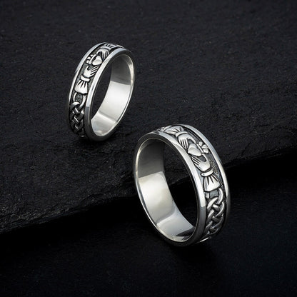 Ladies Sterling Silver Oxidised Claddagh Ring
