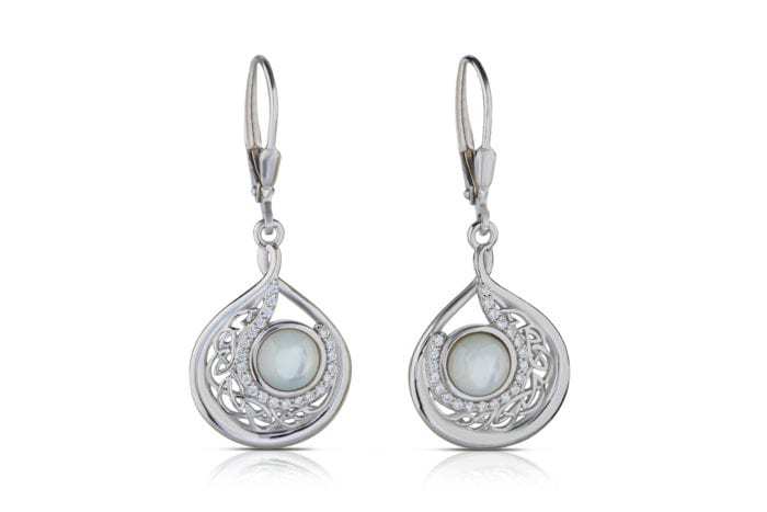 Sterling Silver Arianrhod Teardrop Mother of Pearl Earrings