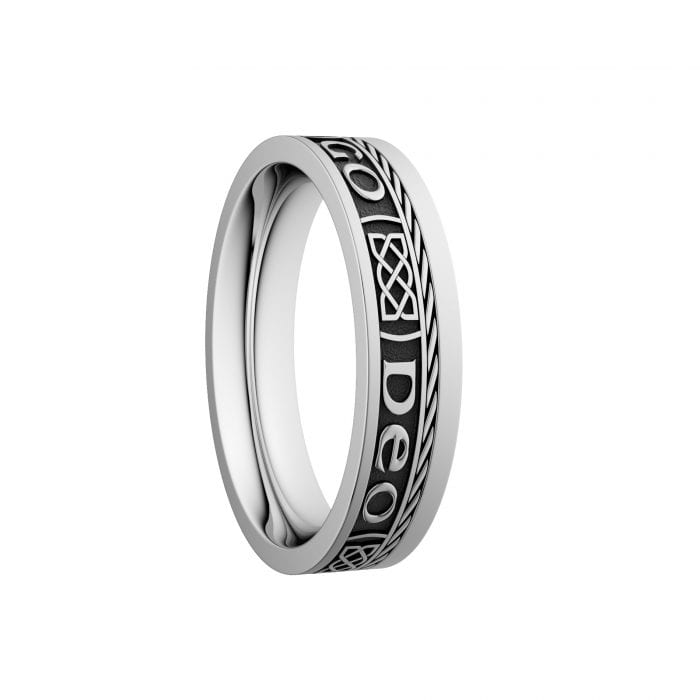 Sterling Silver Grį Go Deo - Love Forever Wedding Ring - Narrow