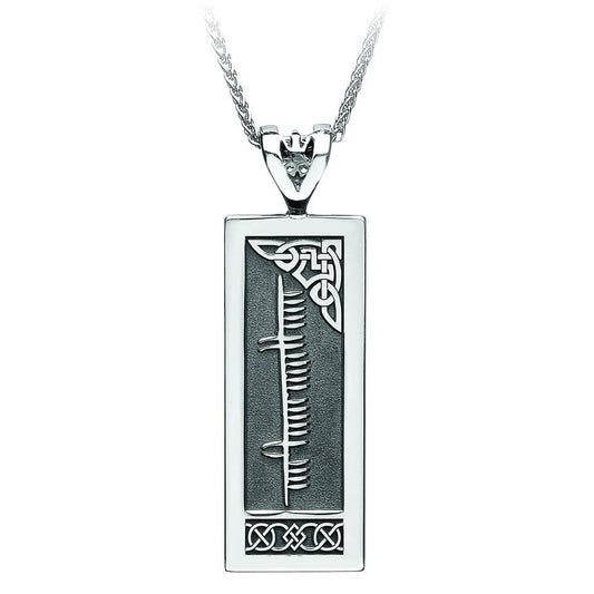 Sterling Silver Ogham Pendant with Customised Personal Name