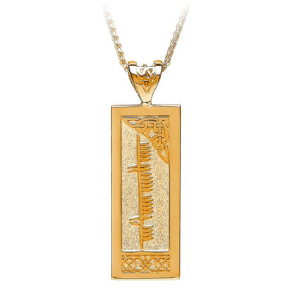 Yellow Gold Ogham Pendant with Customised Personal Name