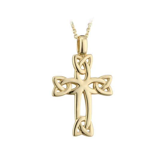 14ct Yellow Gold Celtic Cross Trintiy Pendant