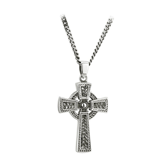 Men's Sterling Silver Oxidised Celtic Cross
