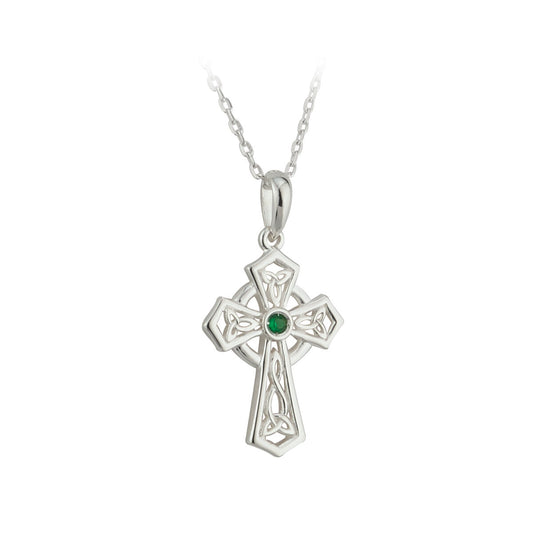 Sterling Silver Trinity Knot Celtic Cross Pendant