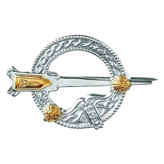 Sterling Silver Tara Brooch with 18ct Gold Accents