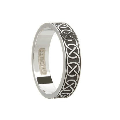Sterling Silver Ladies Closed Celtic Knot Wedding Ring