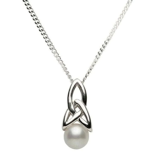 Sterling Silver Celtic Pearl Necklace