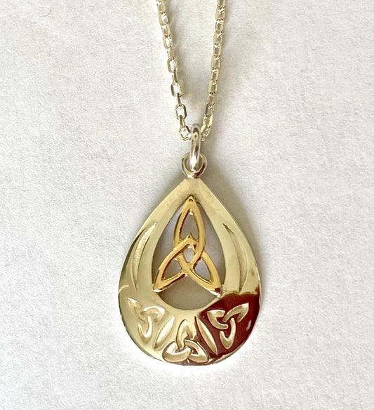 Sterling Silver & Gold Plated Trinity Knot Pendant