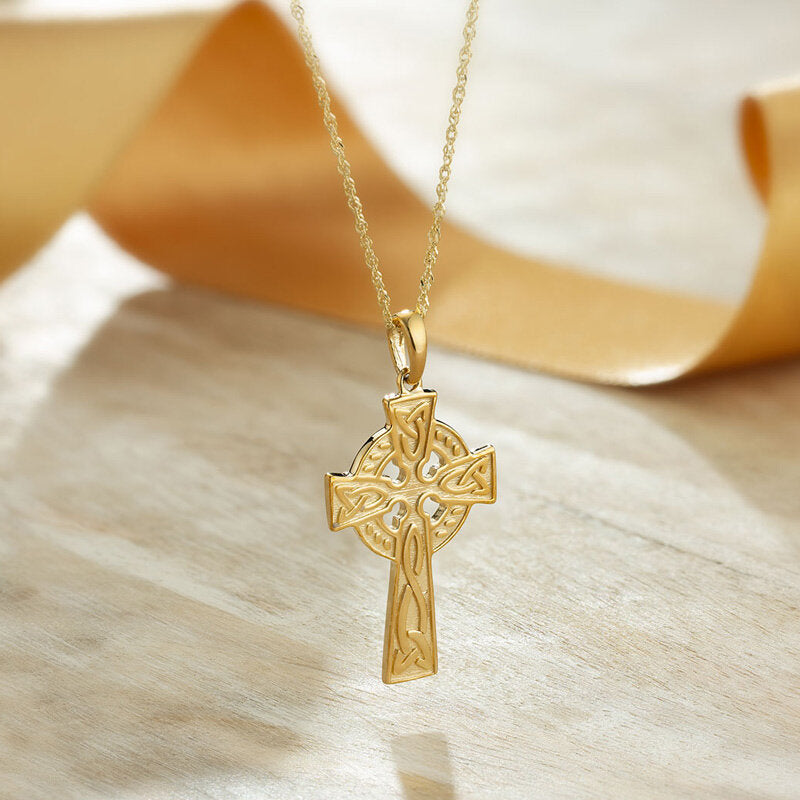 10ct Yellow Gold Small Double Sided Celtic Cross
