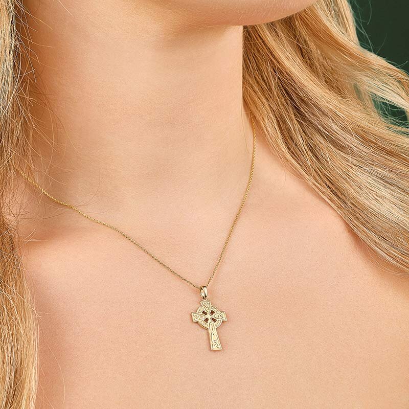 10ct Yellow Gold Small Double Sided Celtic Cross