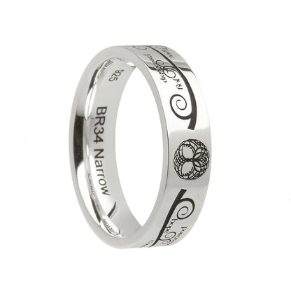 Sterling Silver Comfort Fit Tree Of Life Wedding Ring