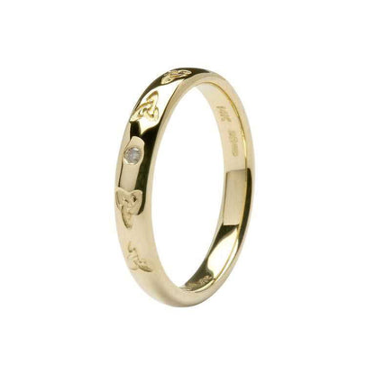 Ladies Diamond  Celtic Trinity Knot Wedding Ring