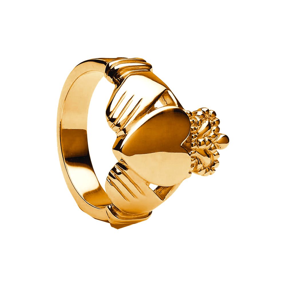 Yellow Gold Men's Claddgh Ring - Extra Heavy