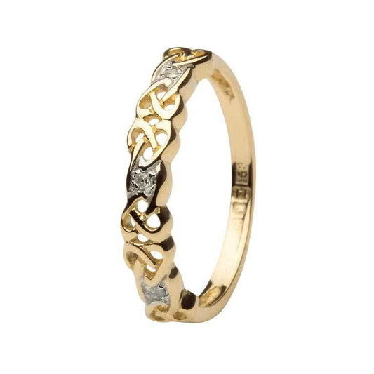 Ladies 14ct Gold Celtic Knot Diamond Ring