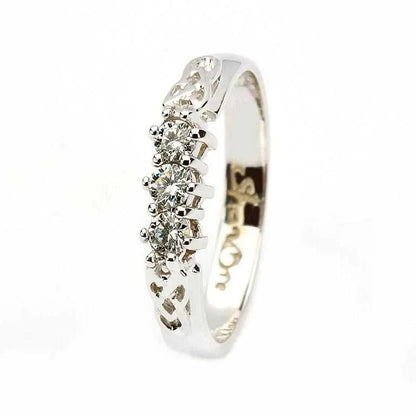 14ct White Gold Celtic Diamond Ring