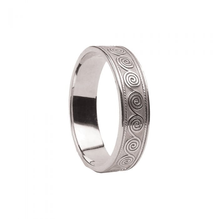 Sterling Silver Men's Celtic Spiral Wedding Ring