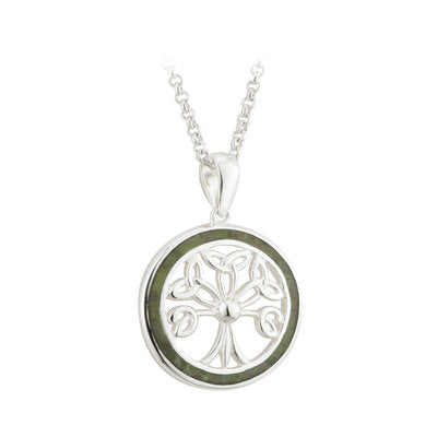 Sterling Silver Conemara Marble Tree Of Life Pendant