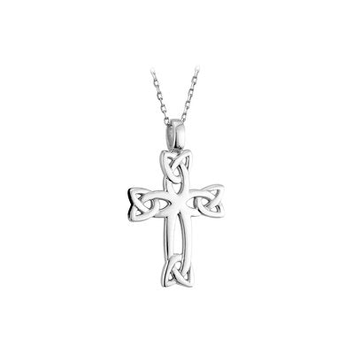 Sterling Silver Celtic Cross with Celtic Knots