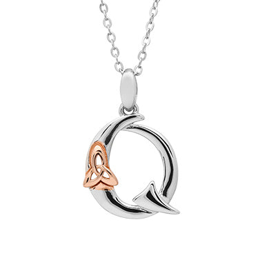 Sterling Silver Celtic Initial Q Pendant
