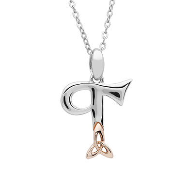 Sterling Silver Celtic Initial T Pendant