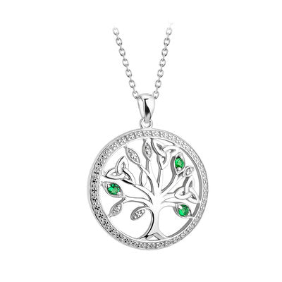 Sterling Silver Crystal Tree Of Life Pendant