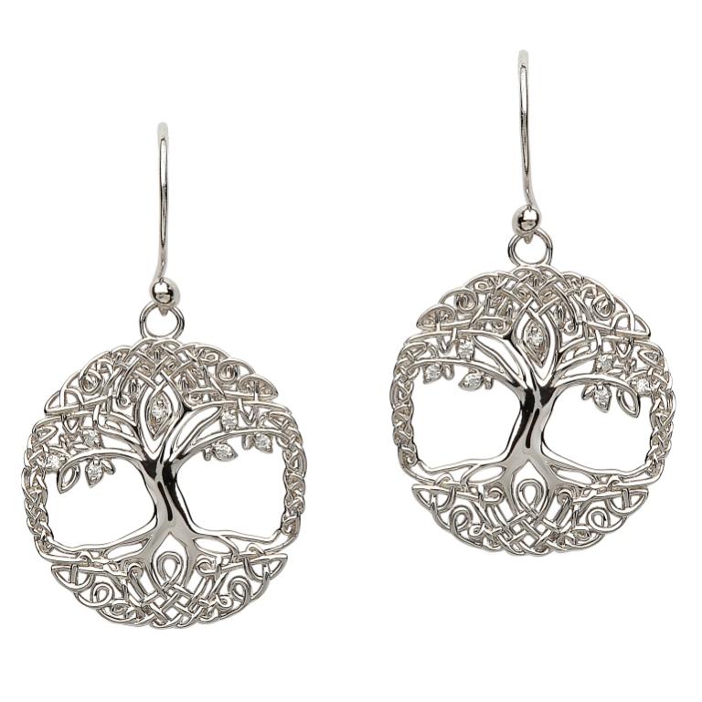 Sterling Silver Tree of Life Earrings