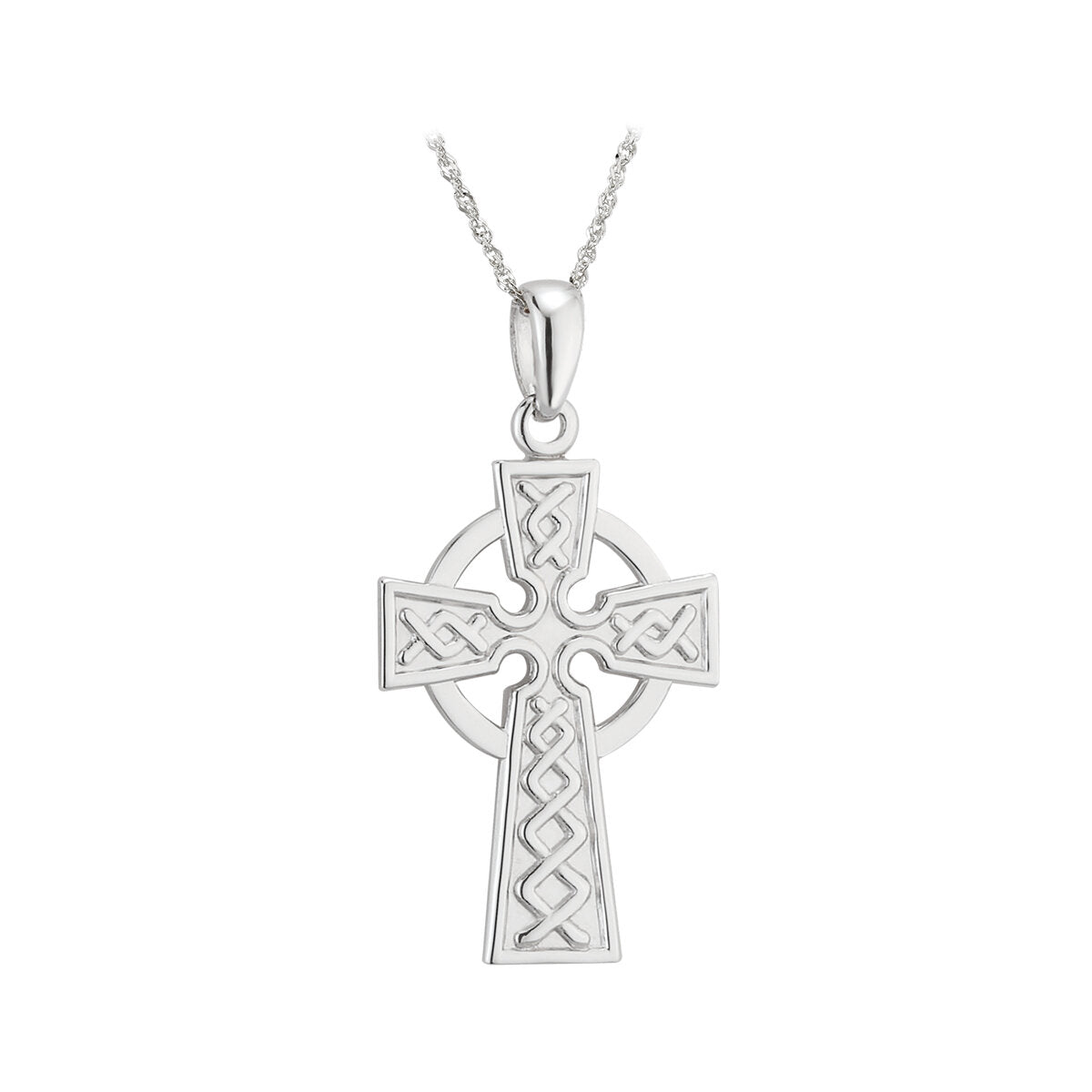14ct White Gold Celtic Cross