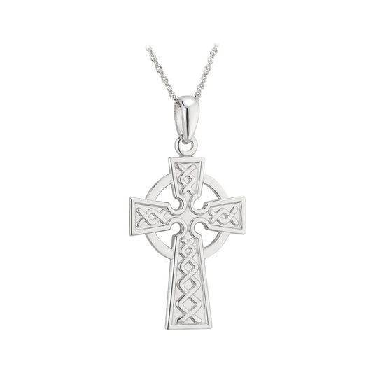 14ct White Gold Celtic Cross