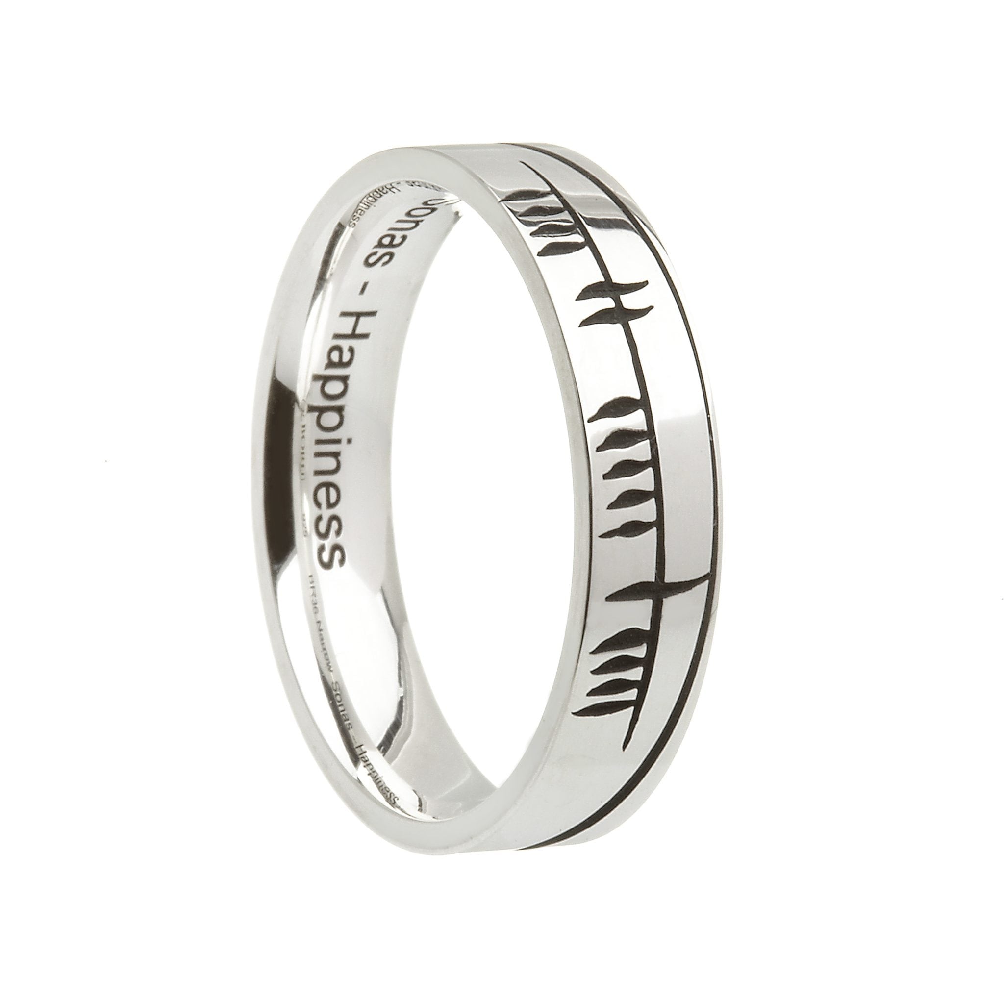 Ogham Sonas Wedding Ring Narrow All Celtic Jewellery