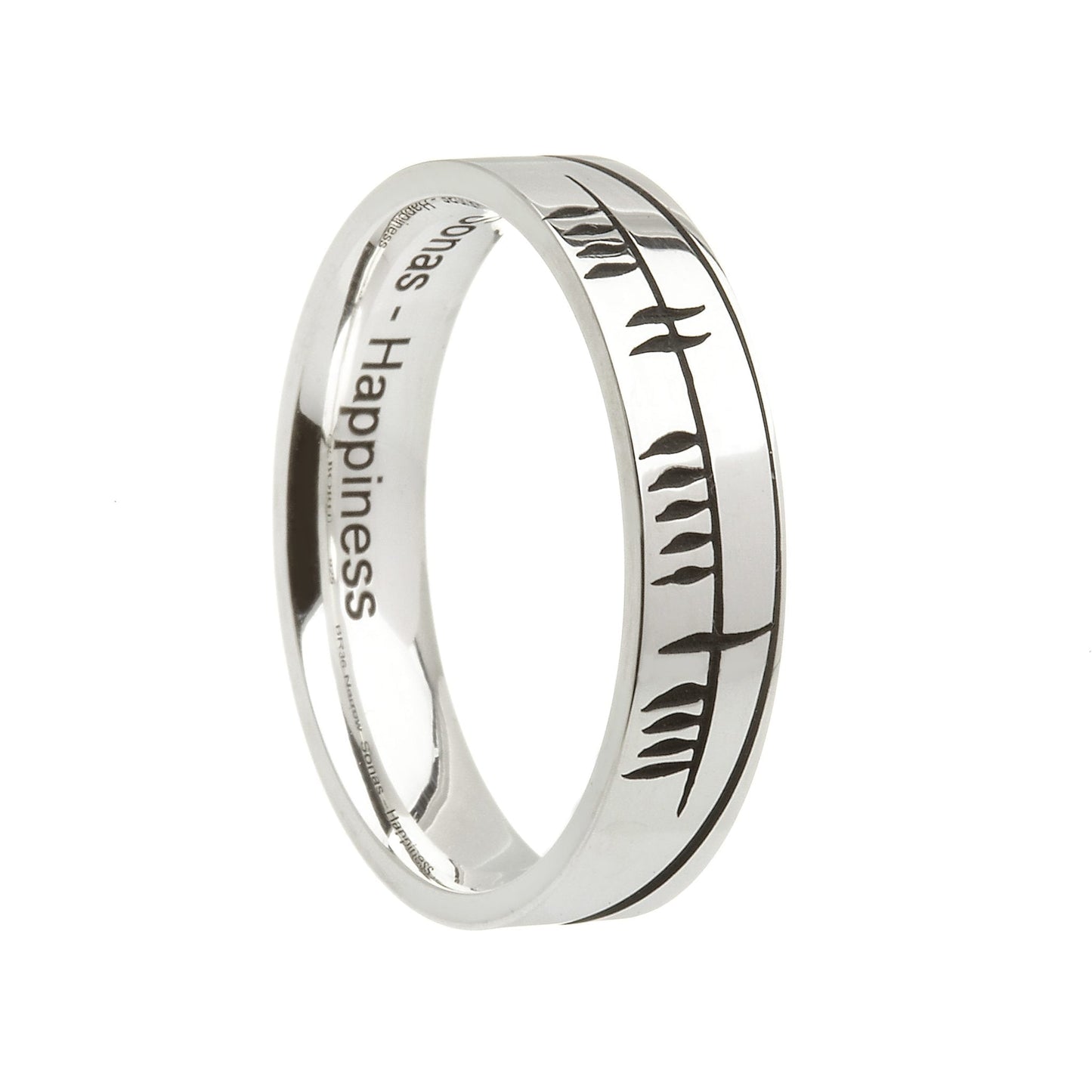 Sterling Silver Ogham Sonas Wedding Ring