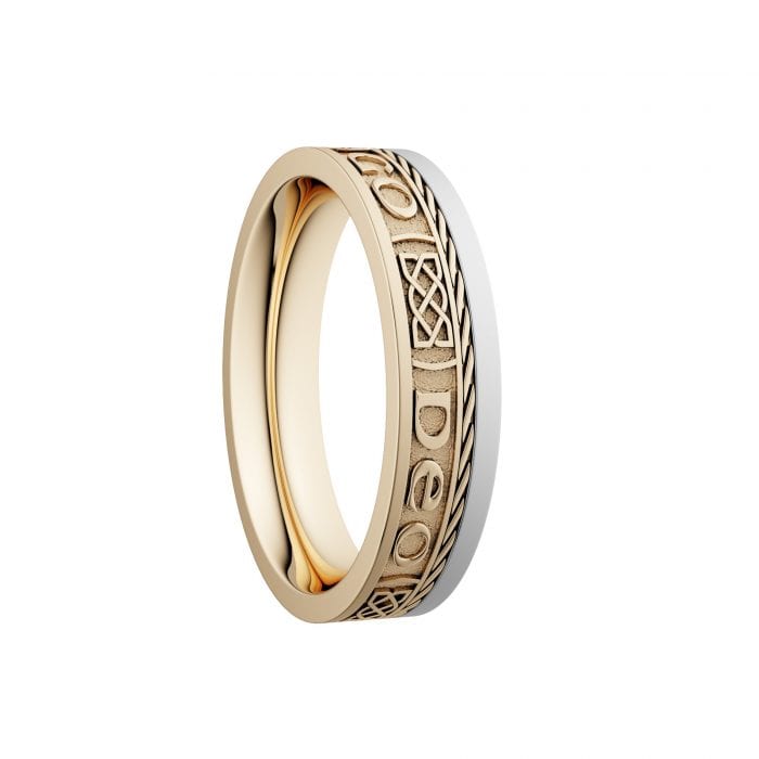 Grį Go Deo - Love Forever Wedding Ring with White Gold Rail - Narrow
