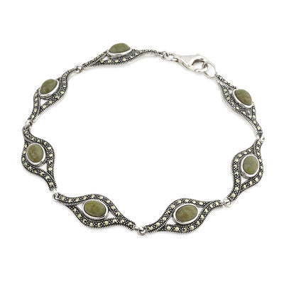 Sterling Silver Connemarra Marble and Marcasite Bracelet