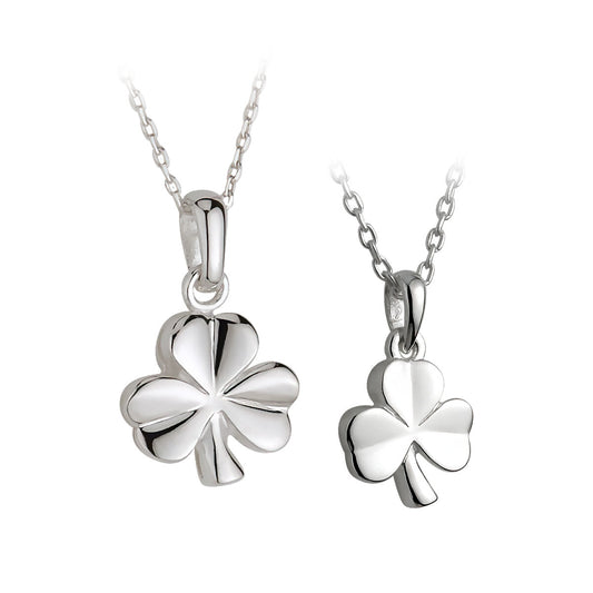 Sterling Silver Shamrock Mother & Daughter Set