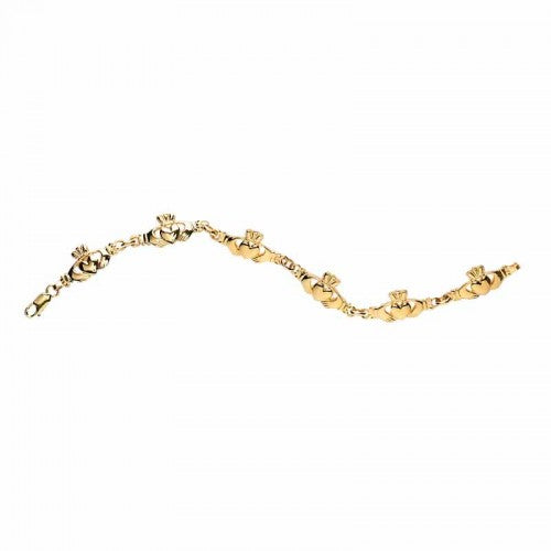 Gold Heavy Claddagh Bracelet