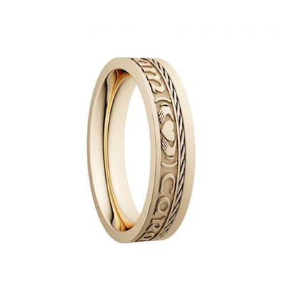 Yellow Gold Mo Anam Cara - My Soul Mate Wedding Ring - Narrow