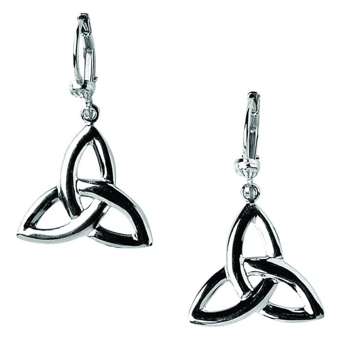 White Gold Trinity Knot Earrings