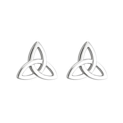 14ct White Gold Celtic Trinity Knot Stud Earrings