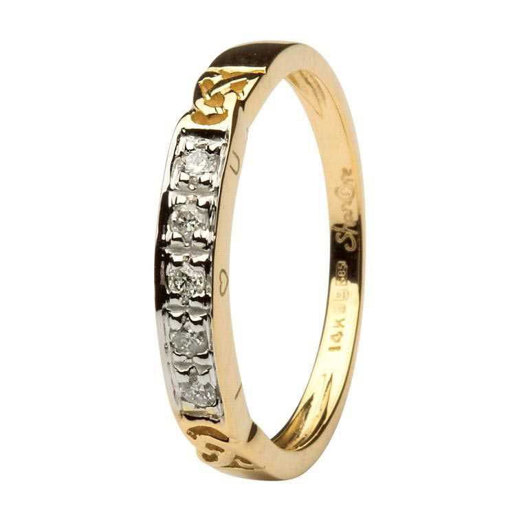 14ct Yellow Gold Diamond Celtic Eternity Ring